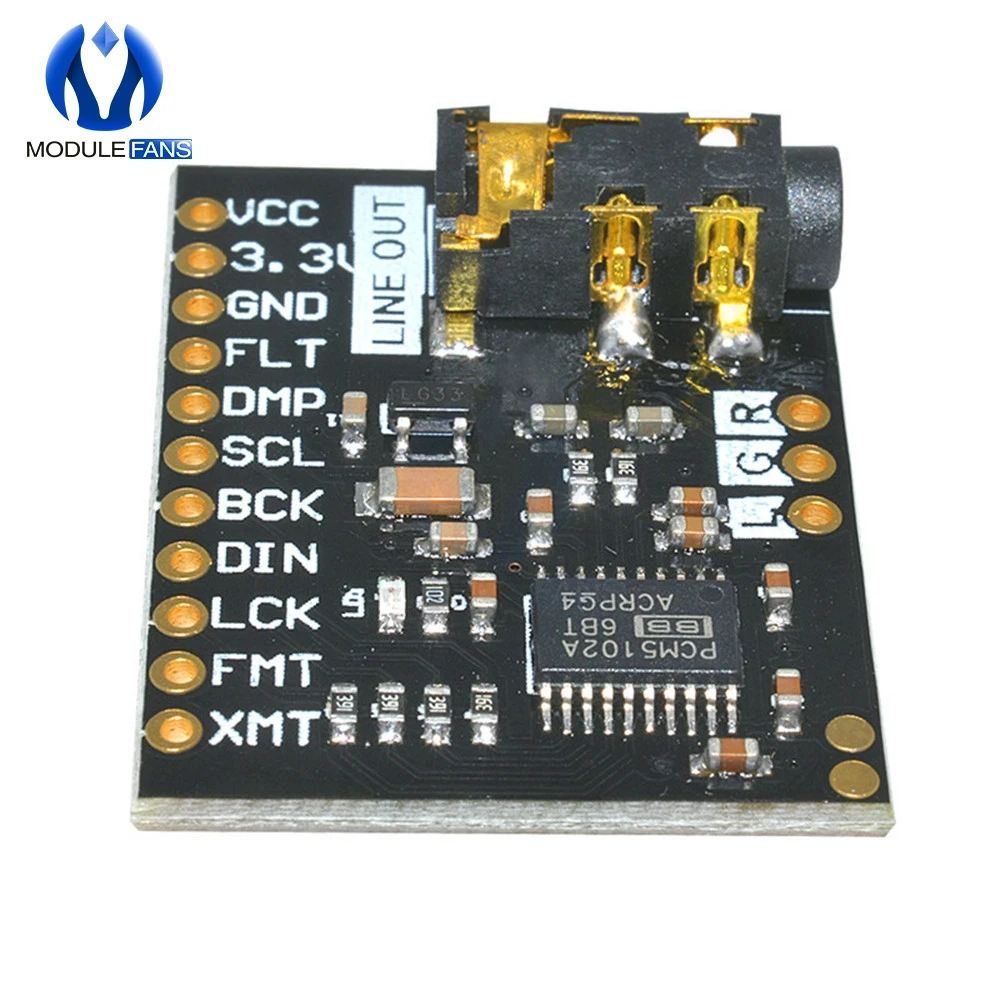 Звуковая карта для Raspberry Pi pHAT I2S модуль интерфейса IIC PCM5102 звуковая плата со