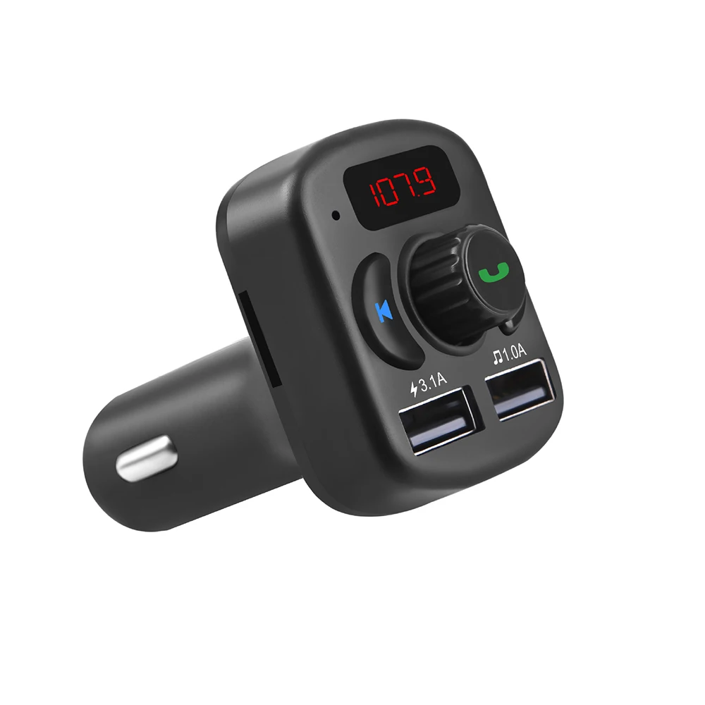 

Car Kit FM Transmitter 3.1A Quick USB Charger Bluetooth 5.0modulator Audio Music Mp3 Player Phone Wireless Handsfree Car kit