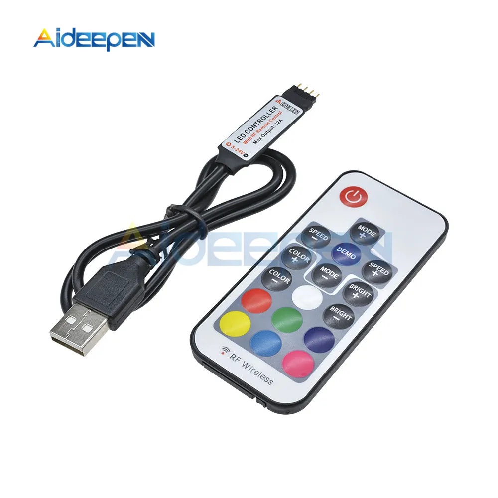 

5V 12V RGB IR RF Remote Controller 5V 12V USB SMD 5050 LED Strips Light 17-key Wifi LED Strip USB RF Controller