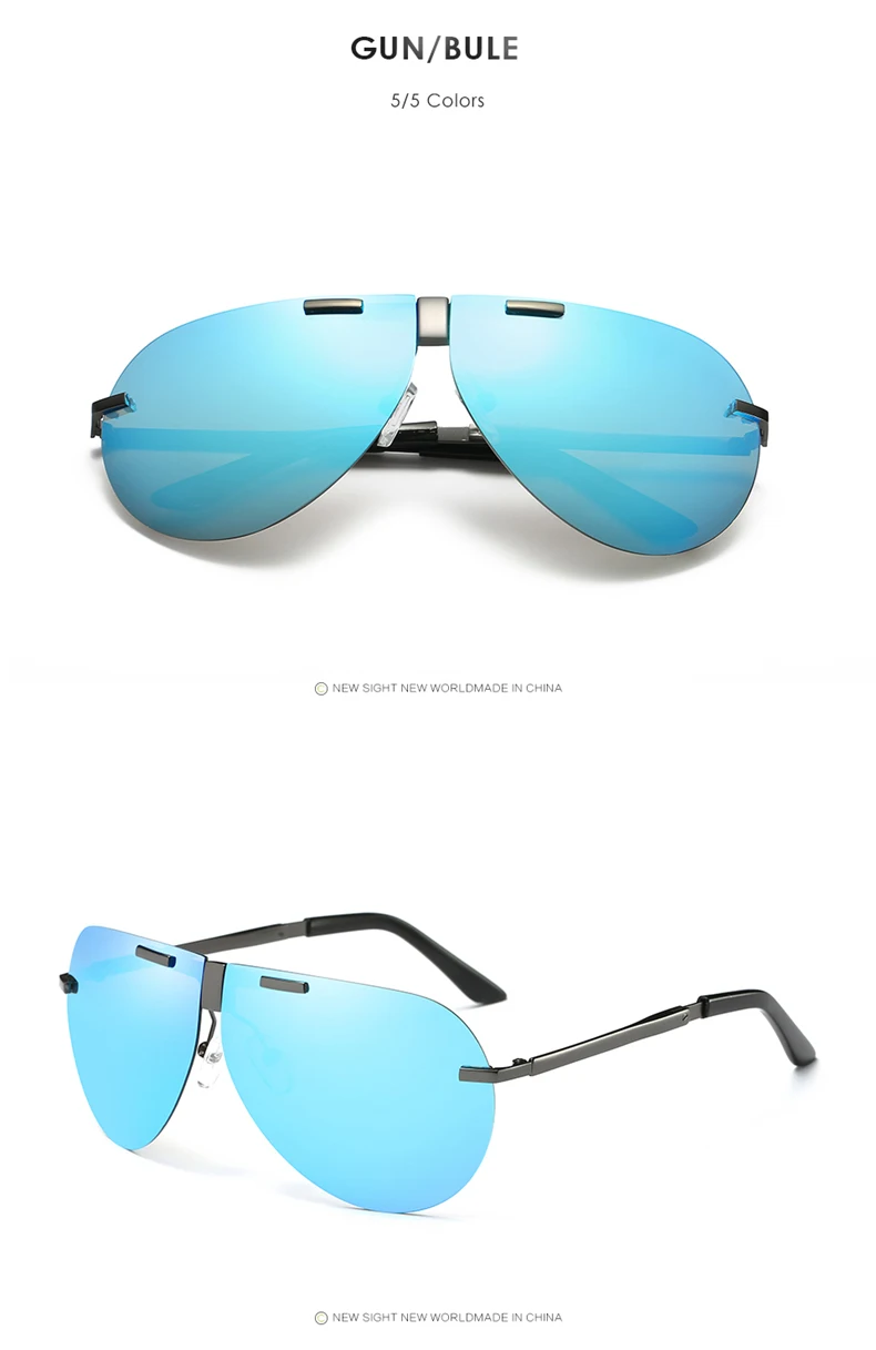 LEIDISEN очки Новые брендовые портативные складные солнцезащитные очки поляризованные мужские пилот, вождение покрытие для солнцезащитных очков зеркальные очки
