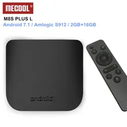 MECOOL M8S плюс L Smart ТВ Box Amlogic S912 Android 7,1 2 GB Оперативная память 16 Гб Встроенная память 2,4G Wi-Fi 100 Мбит BT4.2 Поддержка 4 K H.265 Декодер каналов кабельного