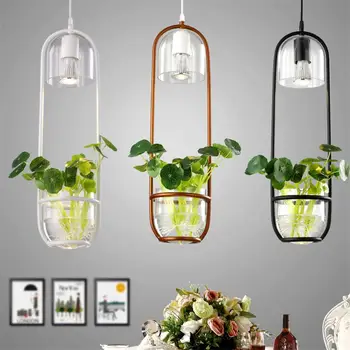 

Nordic Living Dining Room Restaurant Pendant Lights Green Plant Suspension Luminaire Goldfish Glass Suspendu De Techo Colgante