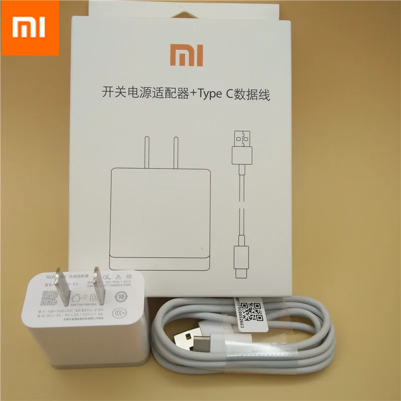

Original xiaomi mi6 Fast Charger QC 3.0 Quick Charge Adapter Usb Type C Cable for mi a1 mix max 2 6 5 5s 4c 4s redmi pro plus