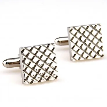 

Grid Square Metal Cufflink Cuff Link 2 Pairs Free Shipping Promotion