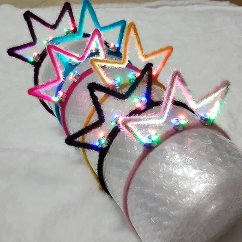 Christmas Toys Crown Led Headband Hair Light FlashingLight Up Toys Hair Accessories Royal Princess Hairband Led Party Supplies  (3)