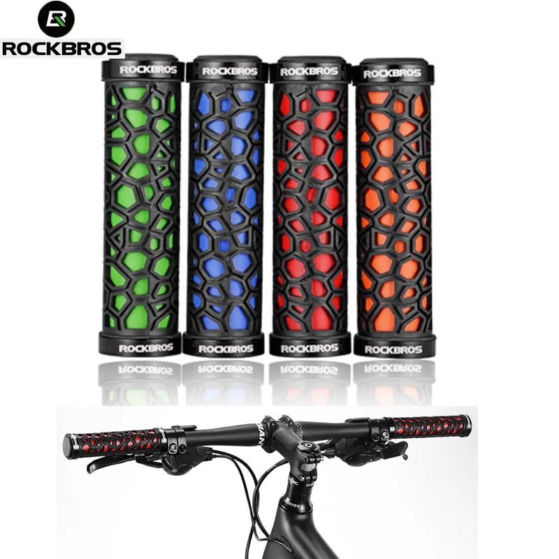 

ROCKRBOS MTB Bike Handlebar Grips Rubber Lock-on Grips For Road Folding Bike Fixed Design Bmx For Bicycles Fit 2.22cm,4 Colors
