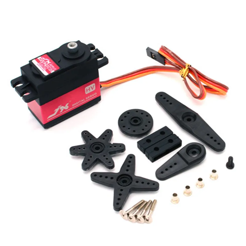 

JX Servo PDI-HV6210MG 11kg 120 degree Metal gear Brushless Standard RC Serv with servo arm For 1/8 1/5 RC Car
