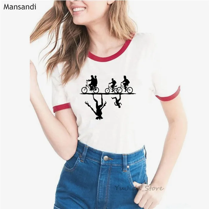 Summer stranger things 3 t shirt graphic tees women funny shirt femme Upside Down Eleven Tshirt summer top female t-shirt - Color: Y70208 R