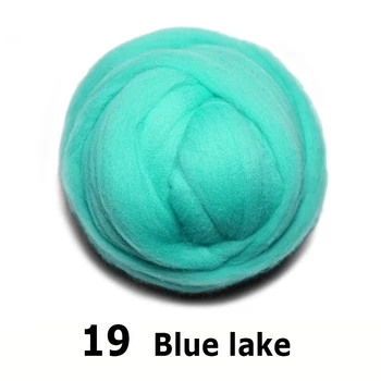 

Free shipping handmade Wool Felt for felting 50g Blue lake Perfect in Needle Felt 19#
