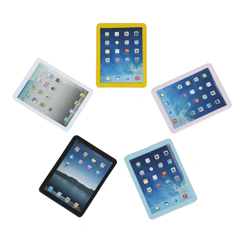 

1/12 Dollhouse Miniature Accessories Mini Metal Tablet Computer Model Simulation Tablet PC Toys Doll House Decoration