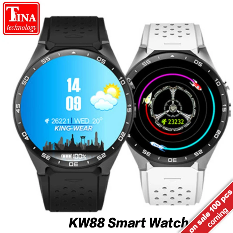 

Original KW88 Electronics 3G WCDMA WIFI 1.39"Smartwatch Cell Phone All-in-One Heart Rate Monitor android 5.1 OS Smart watch