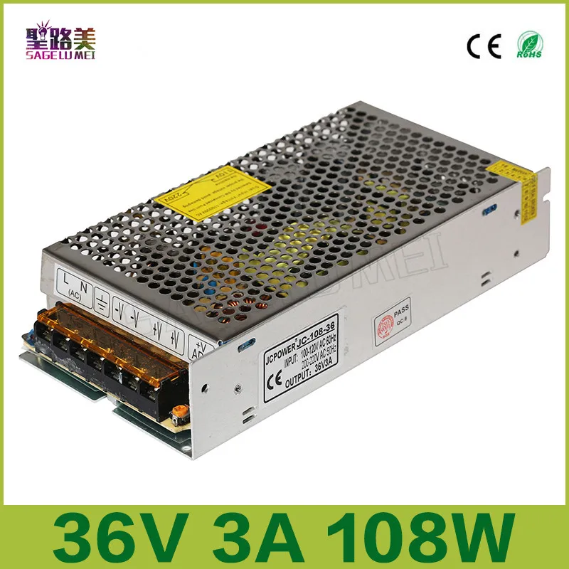 

free shipping 1pcs DC36V 3A 108W Universal Regulated Switching Power Supply for CCTV Led Radio LED Lighting Transformers
