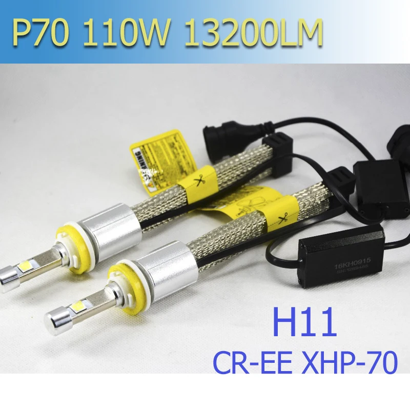 P70 XHP70 H7 H11 9005 9006 9012 автомобилей Светодиодный фар H4 Привет 55 W Lo XHP-70 чипы 6600LM H4 высокий низкий пучок Фары Мотоцикла Шарики