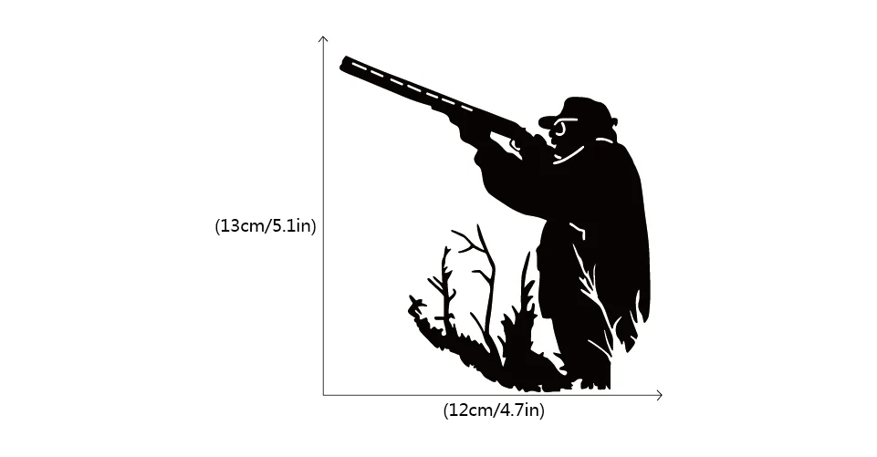 Виниловая наклейка на автомобиль охотник, охотник, креативный силуэт, автомобильная наклейка 12x13 см CA0076