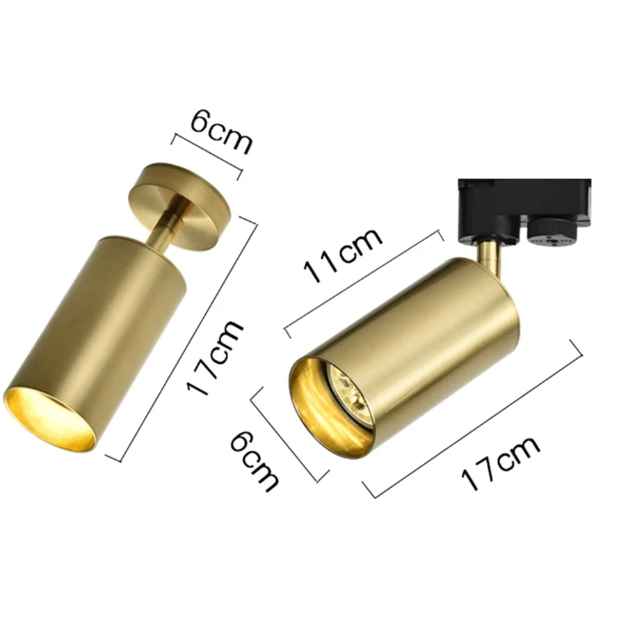 Loja de Roupas Lâmpada do Ponto Thrisdar Nórdico Bronze Superfície Montado Downlight Levou Café Bar Bronze Holofotes Pista Ferroviário Teto 9 Luzes embutidas de LED
