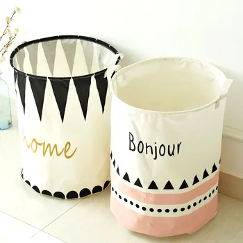 

2017 Large Baby Toys Storage Linen Foldable Bags Letter Home Geometry Laundry Hanging Drawstring Bag Household Bag Wall Pocket