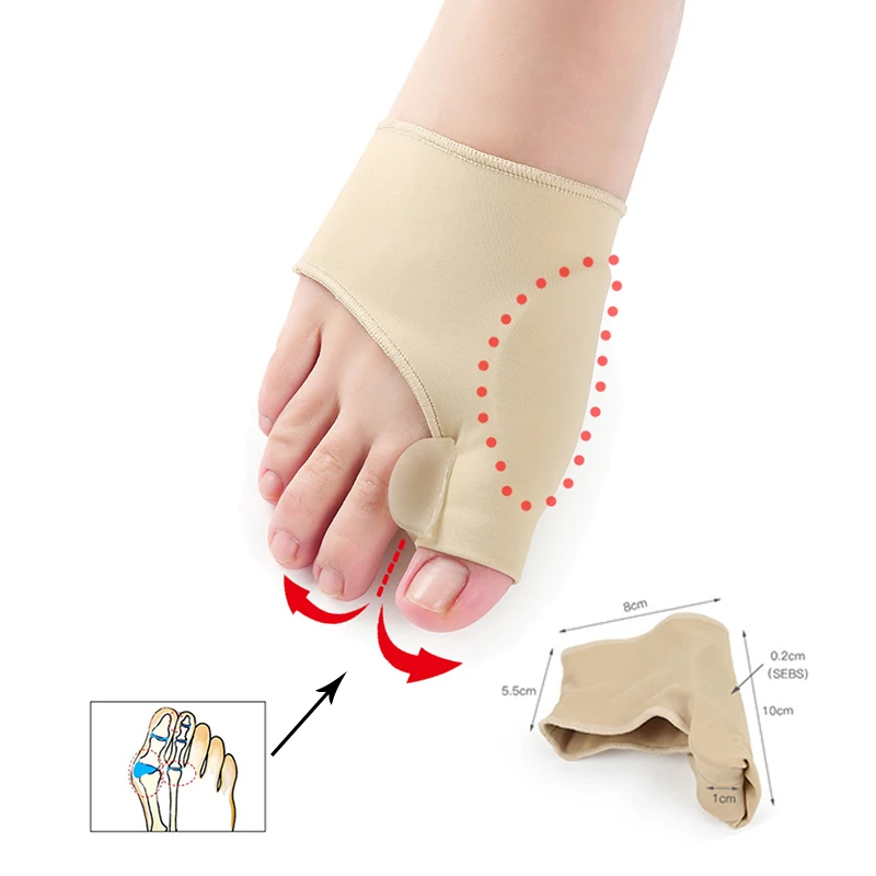 1 пара, коррекция вальгусной деформации, брекеты, разделители большого пальца, ортопедические гелевые рукава, защита для большого пальца, педикюрные носки, уход за ногами