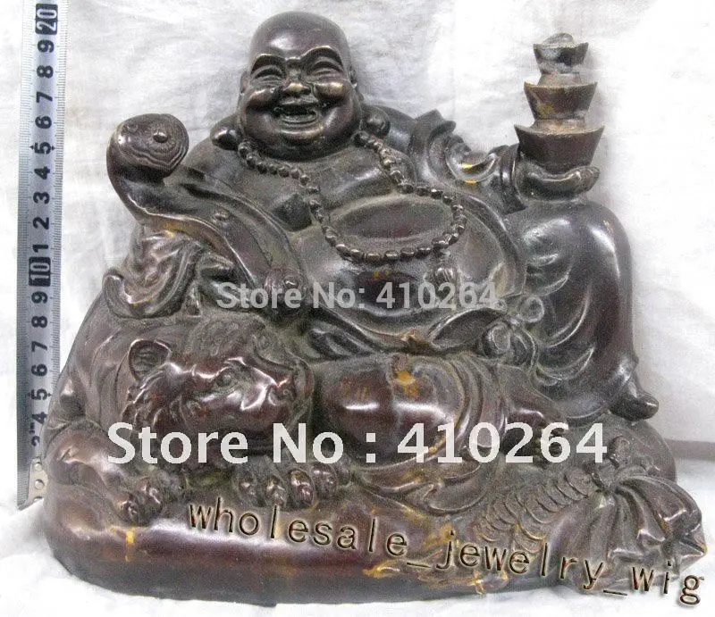 

large Buddha Fuhu Lohan bronze statue