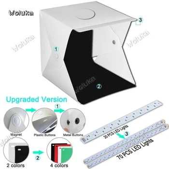 

Adjustable double lamp strip 40*40cm studio LED lamp soft shooting table mini Photo box small light box CD50 T03