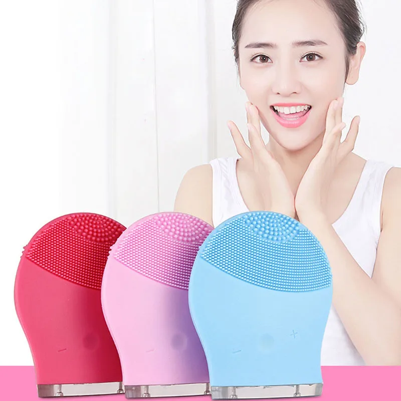 New Electric Face Cleanser Silicone Cleansing Brush Ionic Massager Vibrator Pore Clean Facial