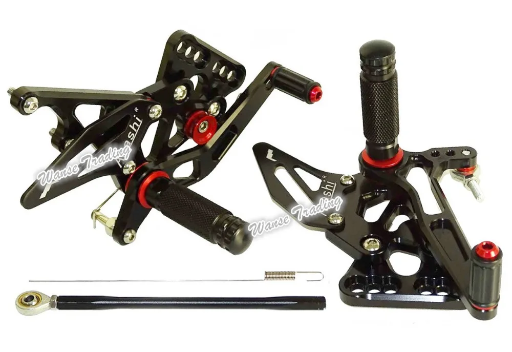 

Sale CNC Aluminium Adjustable Rider Rear Sets Rearset Footrest Foot Rest Pegs Black For Suzuki GSXR1000 GSXR 1000 K5 2005 2006