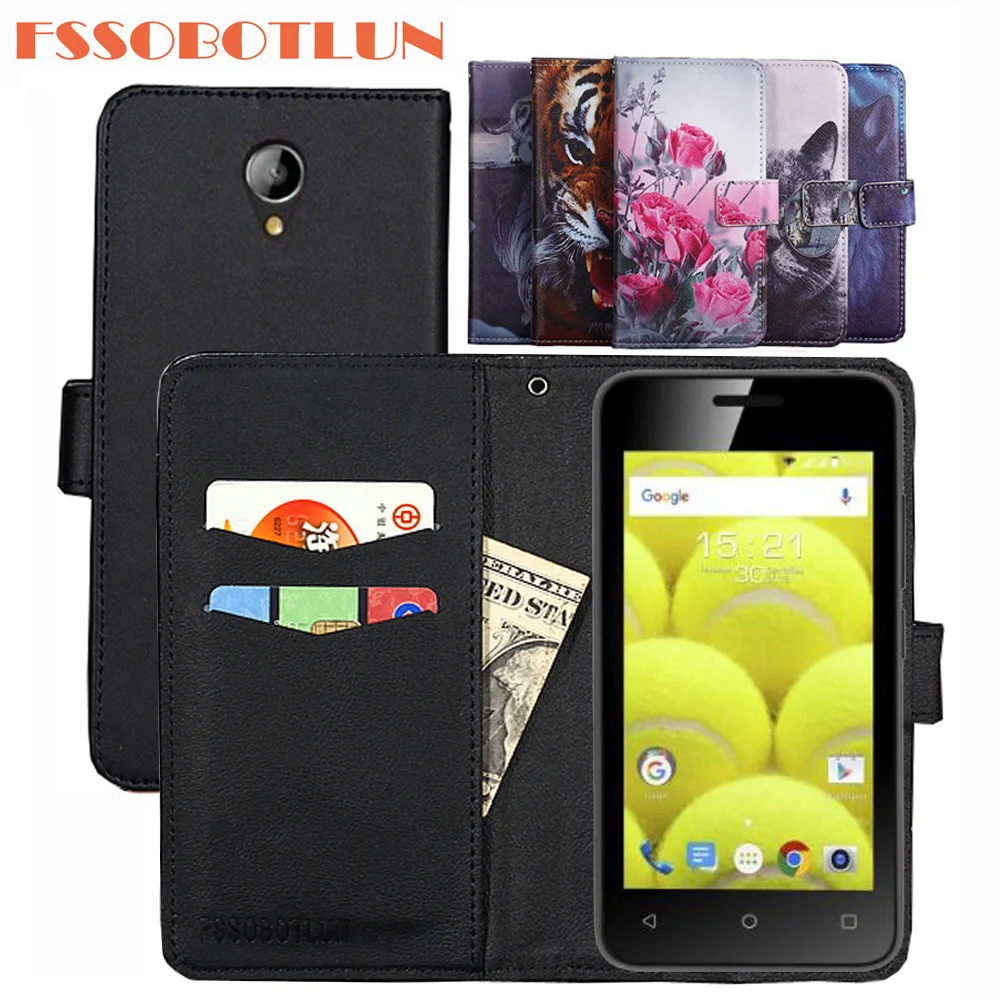 

FSSOBOTLUN For Fly Stratus 6 FS407 Case PU Leather Retro Flip Cover Shell Magnetic Wallet Cases Kickstand Strap For Fly FS407