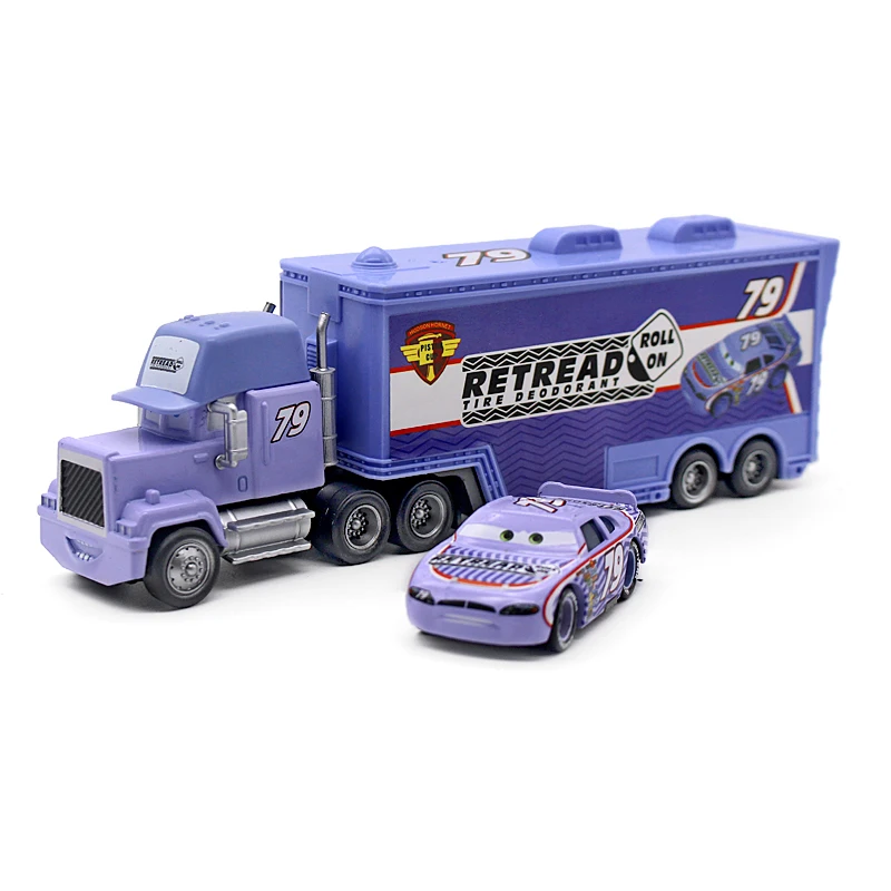 

Pixar Cars 2pcs/Lot No.79 Mack Truck + Small Car Metal Toy Car For Children 1:55 Loose Brand New In Stock Lightning McQueen