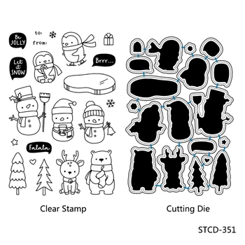 

2018 New Arrival Winter Animals Clear Silicone Stamp/Seal for DIY Scrapbooking/photo Album Decorative Clear Stamp Sheets