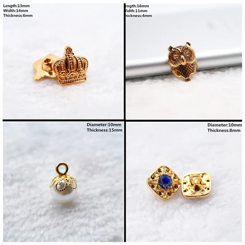

10pcs gold black mix Hollow brand Button factory direct wholesale models hot models metal buttons mix Size sewing supplies