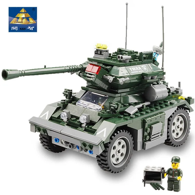 

KAZI 183pcs Armored Reconnaissance Car Building Blocks Blocks Brinquedos Bricks Educational Toys for Children Christmas gif