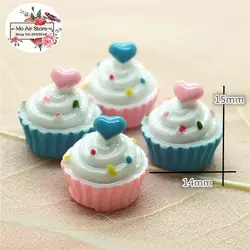 10 шт. смолы 3D Сердце мороженое чашки десерт кабошон миниатюрный еда книги по искусству питания украшения поделка-Шарм