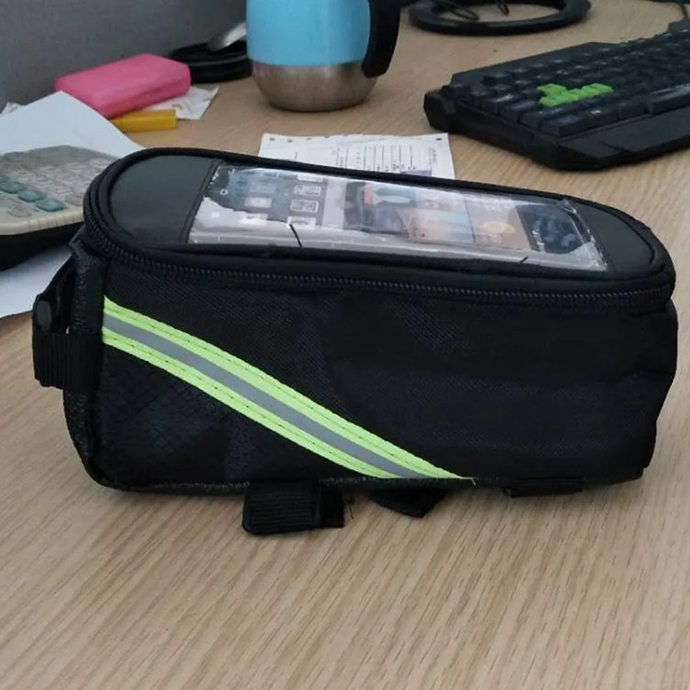 Sale New Bicycle Bag Waterproof Bike Front Top Frame Handlebar Bag For Cellphone Frame Tube Saddle Holder Black #3S30 2