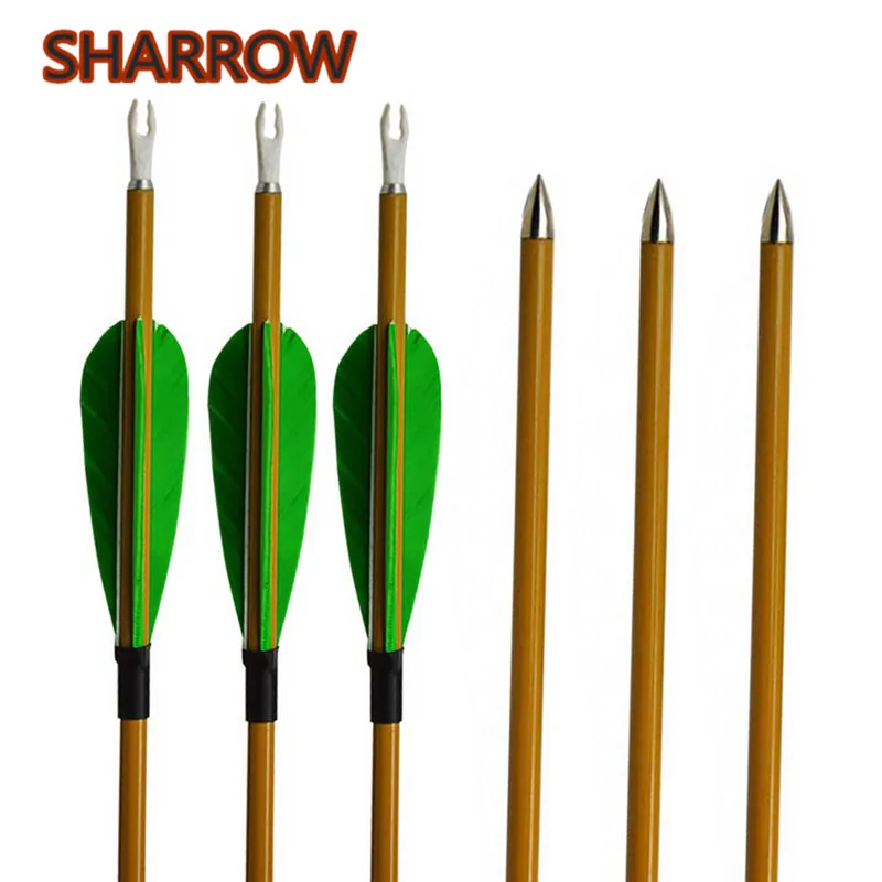 

6Pcs 31" Archery Carbon Arrows Spine 900 Carbon Arrows with Natural Feather For Bow Outdoor Targeting Shooting Accessories