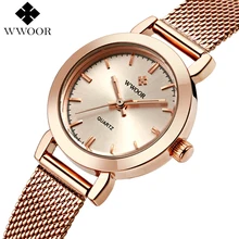 Marque De Luxe Or Rose Femmes Montres Dames Quartz Analogique Horloge Fille Casual Montre Femmes Bracelet En Acier Montre-Bracelet Montre Femme