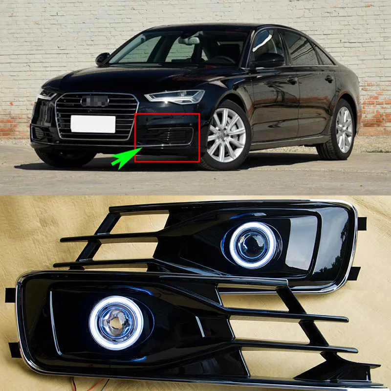

Ownsun Superb 55W Halogen Bulbs COB Fog Lights Source Angel Eye Bumper Cover For Audi A6 2016