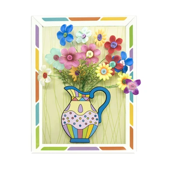 

Kids Handmade Button Bouquet Toy Kindergarten Children Creative Educational Toys DIY Flower Arrangement Bouquet Kit Holiday gift