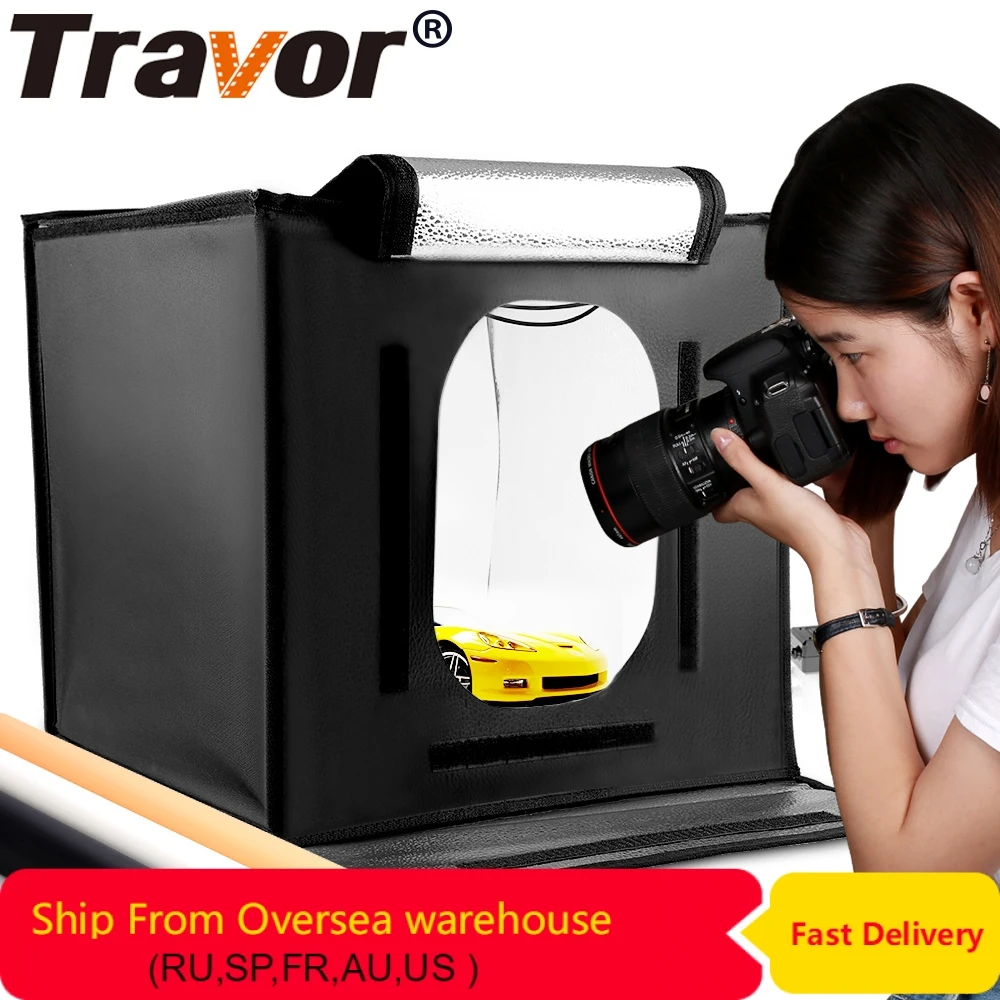 Travor F40 светодиодный складной софтбокс для фотостудии лайтбокс 40*40 осветительный тент софтбокс с белого и желтого цвета черный аксессуары дл...