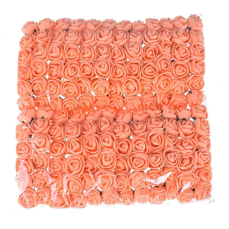 144 шт./упак. 2 см мини пены PE Искусственный цветок розы головы для рукоделия венок Букеты Свадебные Скрапбукинг вечерние дома украшения - Цвет: E