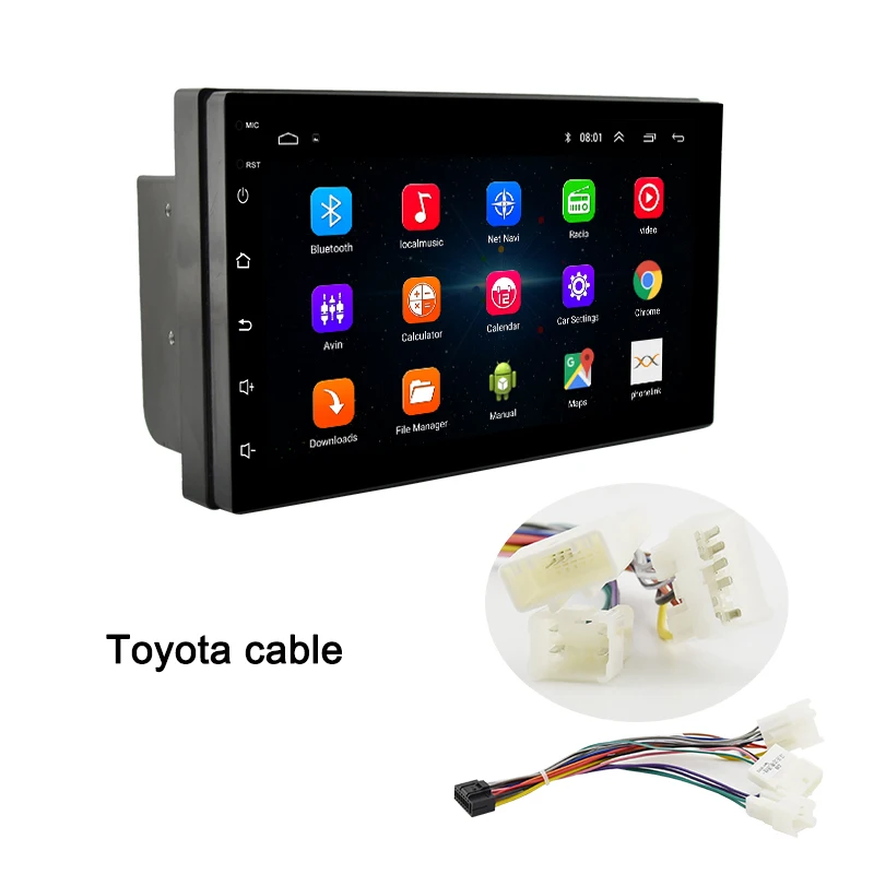 Toyota Cable Navivox 2Din Android 8,1 автомобильный Радио DVD gps навигация для Volkswagen Nissan hyundai Kia Toyota CR-V Mazda автомобильный мультимедийный плеер - Цвет: Toyota Cable