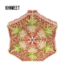 Laisc дизайнер коробка клатч Роскошный Кристалл вечерние сумки Heptagon ручной работы со стразами для вечеринки кошелек женщин сумки sc162