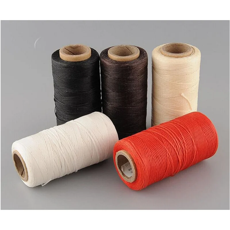 

High Quality Durable 260 Meters 1mm 150D Leather Waxed Thread Cord for DIY Handicraft Tool Hand Stitching Thread Color Random