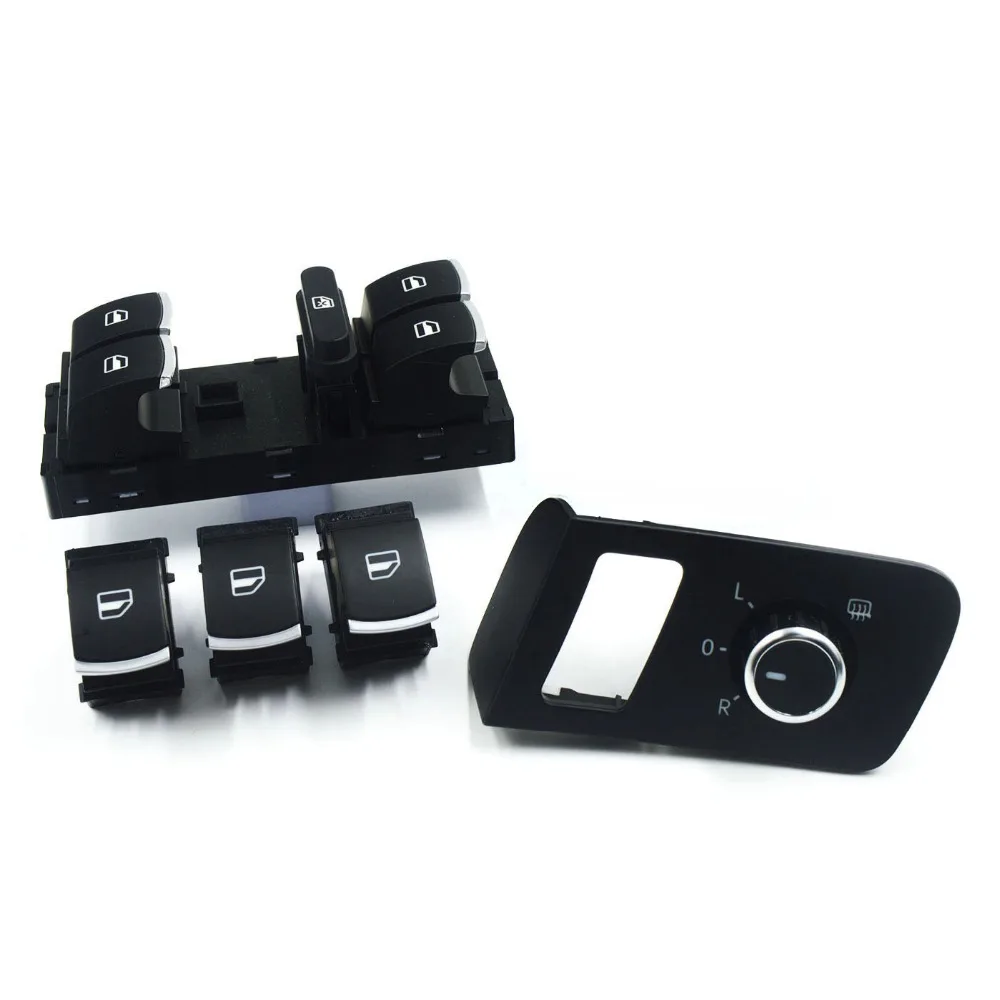 

New chrome Master Window Switch Mirror Switch Button for volkswagen VW Caddy Touran 2003-2016 OE: 1K4 959 857B, 7L6 959 855B