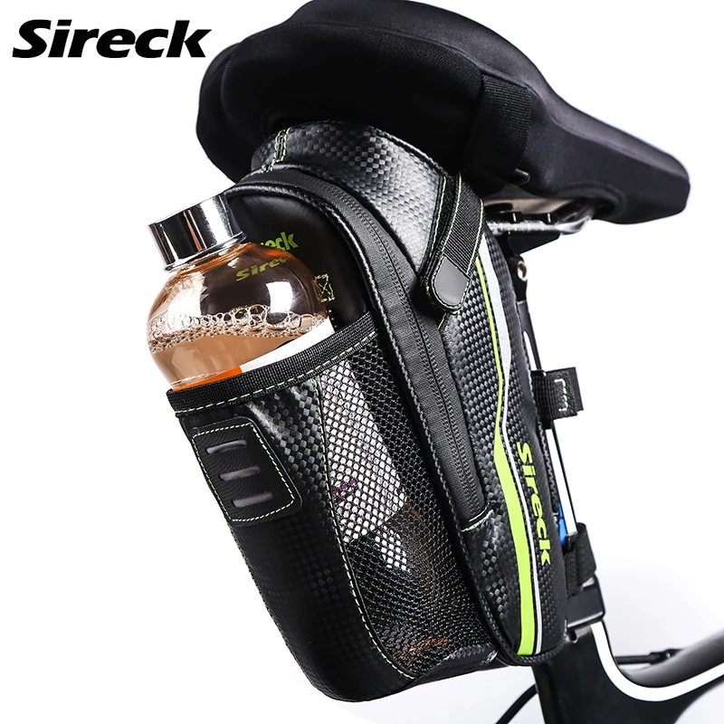 Sireck Bike Bag Waterproof Bicycle Saddle Bag With Water Bottle Pocket