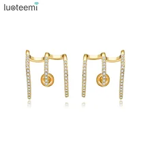 Luoteemi простой Дизайн Jewelry цвет: желтый, белый золото-Цвет уникальный Серьги-гвоздики с уха Зажимы форме Для женщин для вечеринки, дня рождения подарки