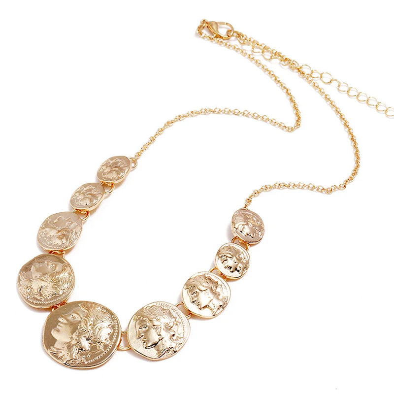 1Pc Gypsy Coin Pendant Necklace Elegant Ethnic Bohemian Tribal Boho Statement Gift Retro Female Fashion Jewelry New