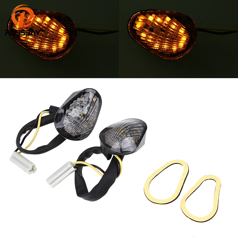 

POSSBAY Amber Motorcycle Turn Signal Light Blinker Cafe Racer LED Flashers Lights for Yamaha YZF R1 R6 R6S 2006 2007 2008 2009