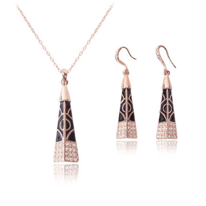 2017 New Pattern Rose Gold Color Alloy Jewelry Sets