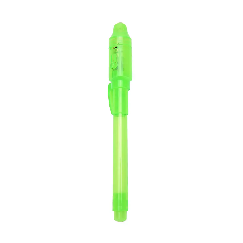 1 шт. 2 в 1 волшебная ручка с невидимыми чернилами ультрафиолетовый свет комбо ручка с невидимыми чернилами знак безопасности творческий - Цвет: Зеленый