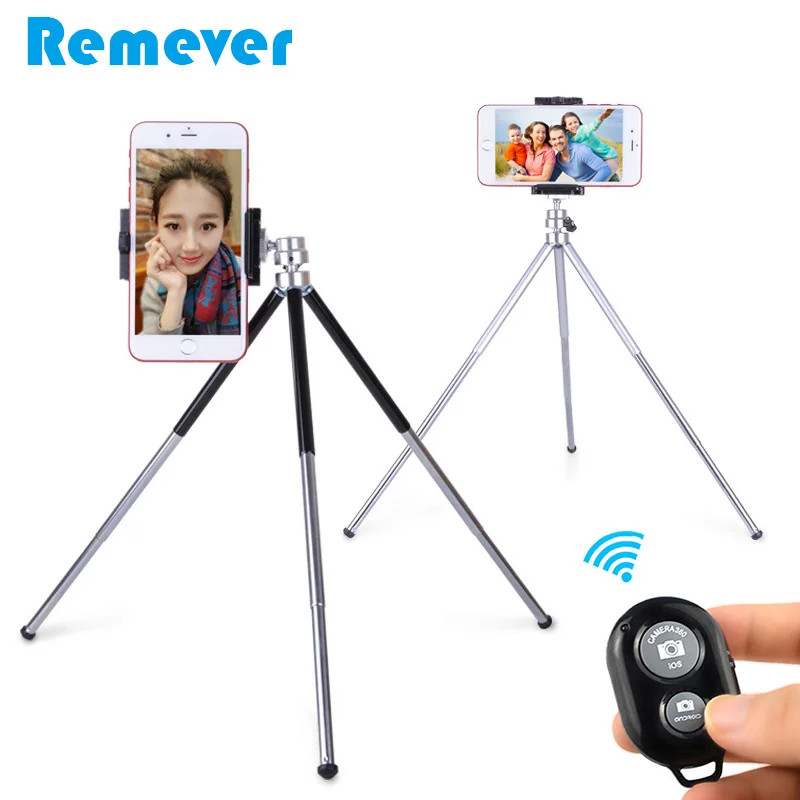 Portable Mini Tripod With Phone Holder Bluetooth Remote for iPhone ...