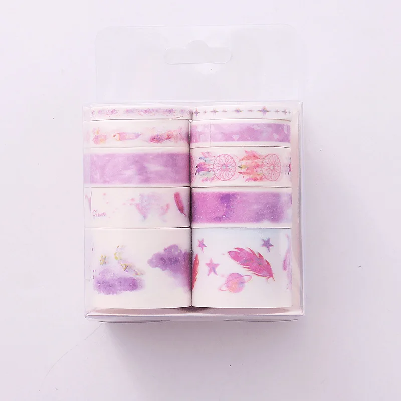 

10 pcs/box Planet Star Feath Washi Tape Set Decoration Sticker Scrapbooking Diary Adhesive Masking Tape stationery school supply